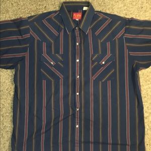 Plains Western Wear Mens Pearl Snap SS Shirt Sz XL
